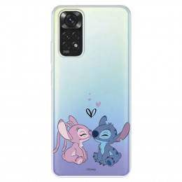 Funda para Xiaomi Redmi Note 11 Pro 5G Oficial de Disney Angel & Stitch Beso - Lilo & Stitch