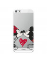 Coque pour iPhone SE 2022 Officielle de Disney Mickey et Minnie Bisou - Classiques Disney