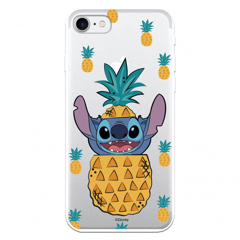 Coque pour iPhone SE 2022 Officielle de Disney Stitch Ananas - Lilo & Stitch