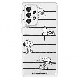 Funda para Samsung Galaxy A73 5G Oficial de Peanuts Snoopy rayas - Snoopy
