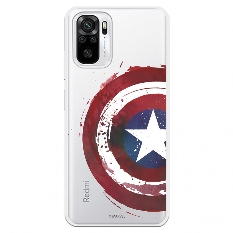 Coque pour Xiaomi Redmi Note 10 Officielle de Marvel Captain America Bouclier Transparente - Marvel