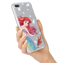 Funda Oficial Disney Sirenita y Sebastian Transparente para iPhone 8 - La Sirenita