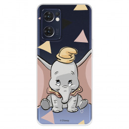 Funda para Oppo Find X5 Lite Oficial de Disney Dumbo Silueta Transparente - Dumbo