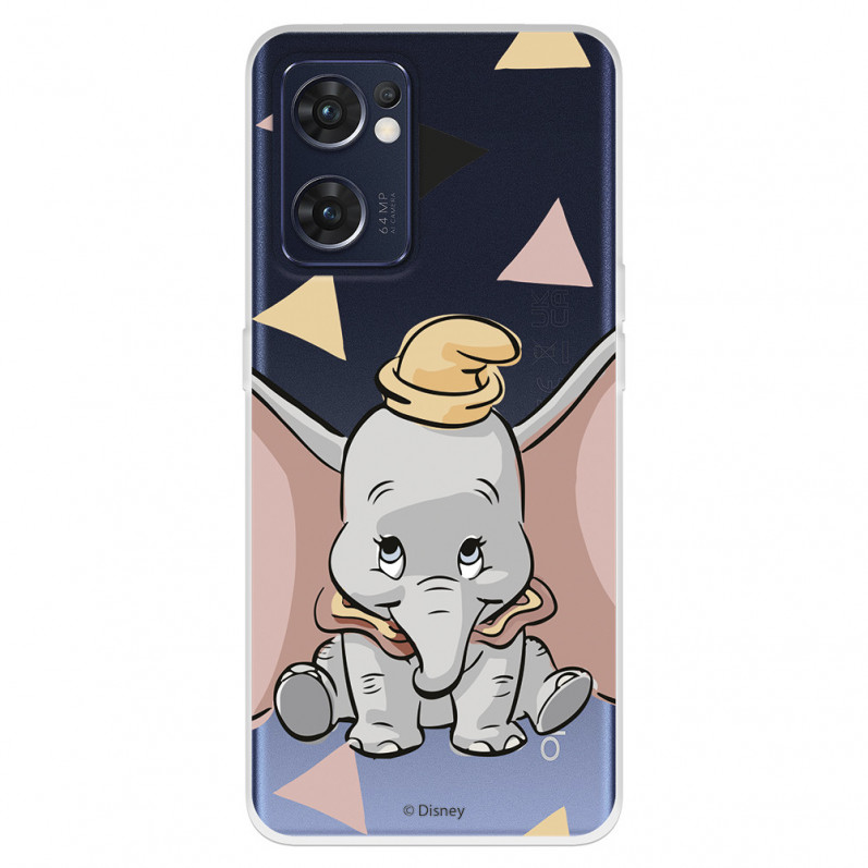 Funda para Oppo Find X5 Lite Oficial de Disney Dumbo Silueta Transparente - Dumbo