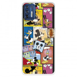 Funda para Motorola Moto G9 Plus Oficial de Disney Mickey Comic - Clásicos Disney