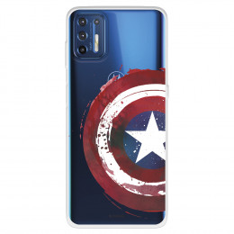 Funda para Motorola Moto G9 Plus Oficial de Marvel Capitán América Escudo Transparente - Marvel
