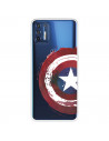 Funda para Motorola Moto G9 Plus Oficial de Marvel Capitán América Escudo Transparente - Marvel