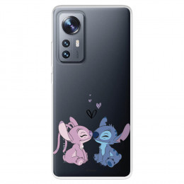 Funda para Xiaomi 12 Pro Oficial de Disney Angel & Stitch Beso - Lilo & Stitch