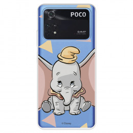 Funda para Xiaomi Poco M4 Pro 4G Oficial de Disney Dumbo Silueta Transparente - Dumbo