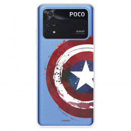 Funda para Xiaomi Poco M4 Pro 4G Oficial de Marvel Capitán América Escudo Transparente - Marvel