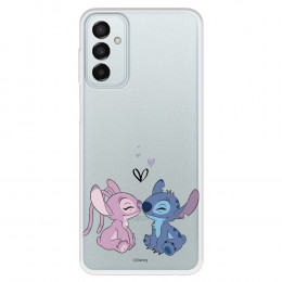 Funda para Samsung Galaxy M23 5G Oficial de Disney Angel & Stitch Beso - Lilo & Stitch
