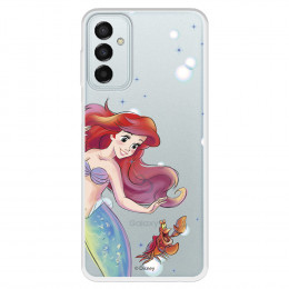 Funda para Samsung Galaxy M23 5G Oficial de Disney Ariel y Sebastián Burbujas - La Sirenita