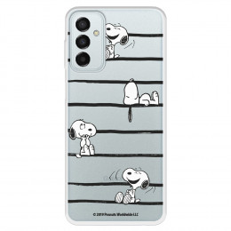 Funda para Samsung Galaxy M23 5G Oficial de Peanuts Snoopy rayas - Snoopy