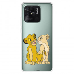 Funda para Xiaomi Redmi 10C Oficial de Disney Simba y Nala Silueta - El Rey León
