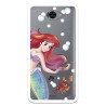 Funda Oficial Disney Sirenita y Sebastián Transparente para Huawei Y7 - La Sirenita