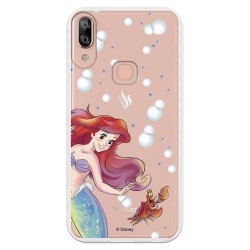 Funda Oficial Disney Sirenita y Sebastián Transparente para V Smart Active 1 Plus - La Sirenita