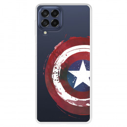 Funda para Samsung Galaxy M53 Oficial de Marvel Capitán América Escudo Transparente - Marvel