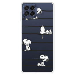 Funda para Samsung Galaxy M53 Oficial de Peanuts Snoopy rayas - Snoopy