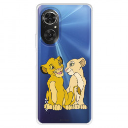 Funda para Huawei Nova 9 SE Oficial de Disney Simba y Nala Silueta - El Rey León