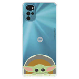 Funda para Motorola Moto G22 Oficial de Star Wars Baby Yoda Sonrisas - The Mandalorian