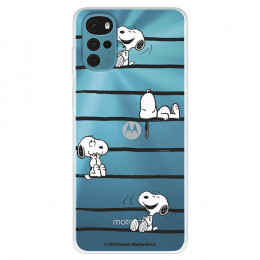 Funda para Motorola Moto G22 Oficial de Peanuts Snoopy rayas - Snoopy