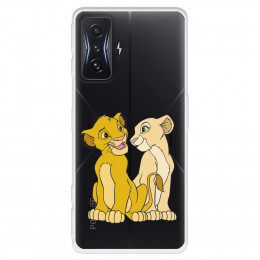 Funda para Xiaomi Poco F4 GT Oficial de Disney Simba y Nala Silueta - El Rey León