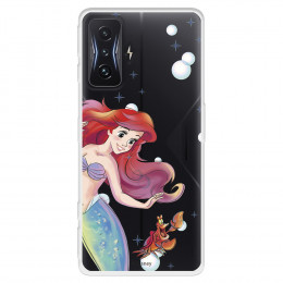 Funda para Xiaomi Poco F4 GT Oficial de Disney Ariel y Sebastián Burbujas - La Sirenita