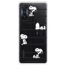 Funda para Xiaomi Poco F4 GT Oficial de Peanuts Snoopy rayas - Snoopy