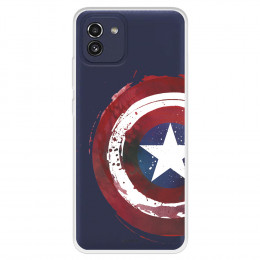 Funda para Samsung Galaxy A03 Oficial de Marvel Capitán América Escudo Transparente - Marvel