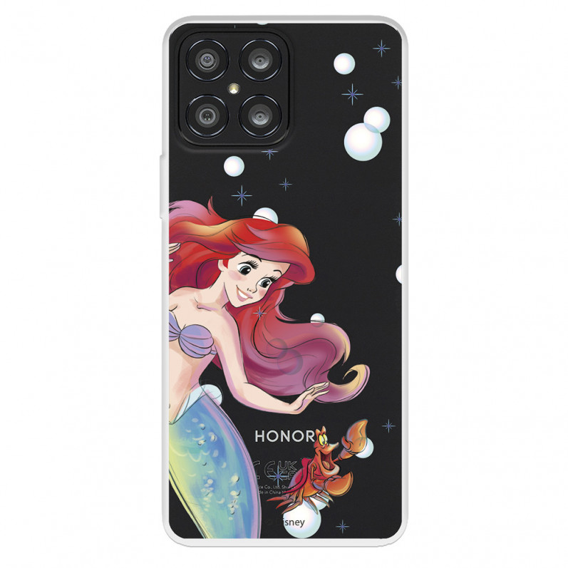Funda para Huawei Honor X8 Oficial de Disney Ariel y Sebastián Burbujas - La Sirenita