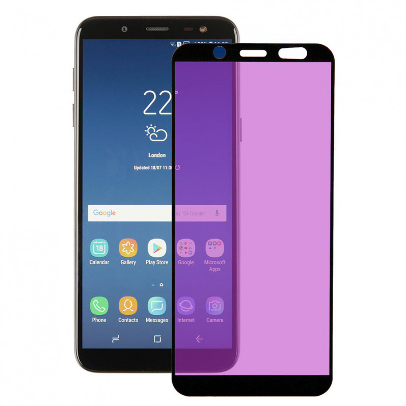 Verre Trempé Complet Anti Blue-Ray Noir pour Samsung Galaxy J6 2018