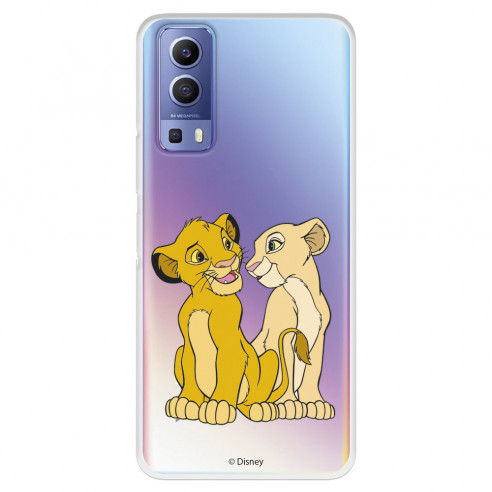 Coque pour Vivo Y52 5G Officielle de Disney Simba et Nala Silhouette - Le Roi Lion