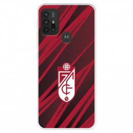 Funda para Motorola Moto G10 del Granada CF Escudo - Líneas Rojas y Negras  - Licencia Oficial Granada CF