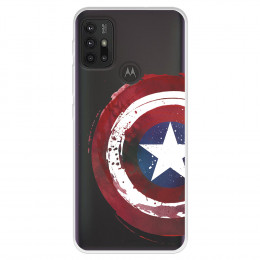 Funda para Motorola Moto G30 Oficial de Marvel Capitán América Escudo Transparente - Marvel