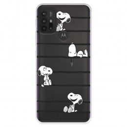 Funda para Motorola Moto G30 Oficial de Peanuts Snoopy rayas - Snoopy