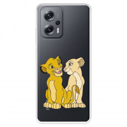 Funda para Xiaomi Poco X4 GT Oficial de Disney Simba y Nala Silueta - El Rey León