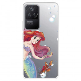 Funda para Xiaomi Poco F4 5G Oficial de Disney Ariel y Sebastián Burbujas - La Sirenita