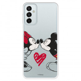 Funda para Samsung Galaxy M13 Oficial de Disney Mickey y Minnie Beso - Clásicos Disney