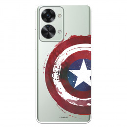 Funda para OnePlus Nord 2T 5G Oficial de Marvel Capitán América Escudo Transparente - Marvel