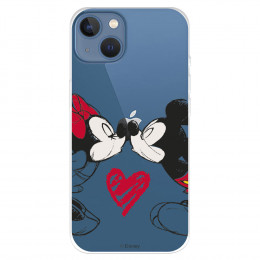 Funda para IPhone 14 Max Oficial de Disney Mickey y Minnie Beso - Clásicos Disney