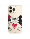Funda para IPhone 14 Pro Oficial de Disney Mickey y Minnie Beso - Clásicos Disney