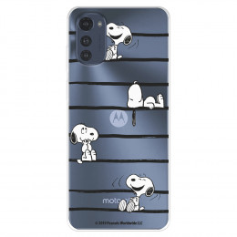 Funda para Motorola Moto E32 Oficial de Peanuts Snoopy rayas - Snoopy