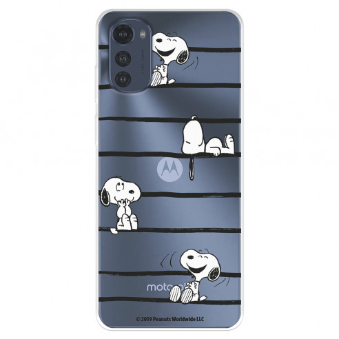 Funda para Motorola Moto E32 Oficial de Peanuts Snoopy rayas - Snoopy