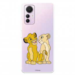 Funda para Xiaomi Mi 12 Lite 5G Oficial de Disney Simba y Nala Silueta - El Rey León