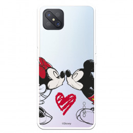Funda para Oppo A92S Oficial de Disney Mickey y Minnie Beso - Clásicos Disney