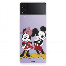Funda para Samsung Galaxy Z Flip4 Oficial de Disney Mickey y Minnie Posando - Clásicos Disney