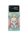 Coque pour Xiaomi Poco C40 Officielle de Disney Dumbo Silhouette Transparente - Dumbo