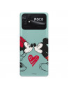 Coque pour Xiaomi Poco C40 Officielle de Disney Mickey et Minnie Bisou - Classiques Disney