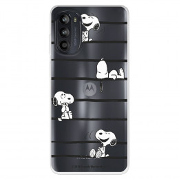 Funda para Motorola Moto G52 Oficial de Peanuts Snoopy rayas - Snoopy