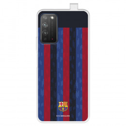 Funda para Huawei Honor X10 5G del FC Barcelona Fondo Rayas Verticales  - Licencia Oficial FC Barcelona
